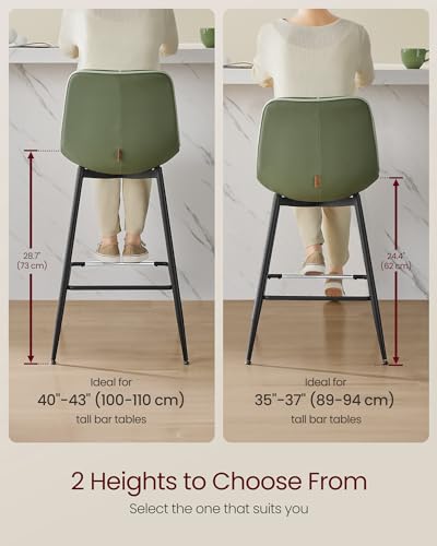 Forest Green Counter Height Bar Stools Set of 2