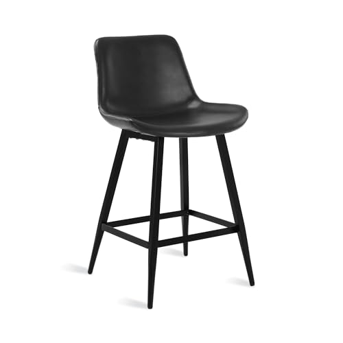 Set of 3 Modern Black Counter Stools
