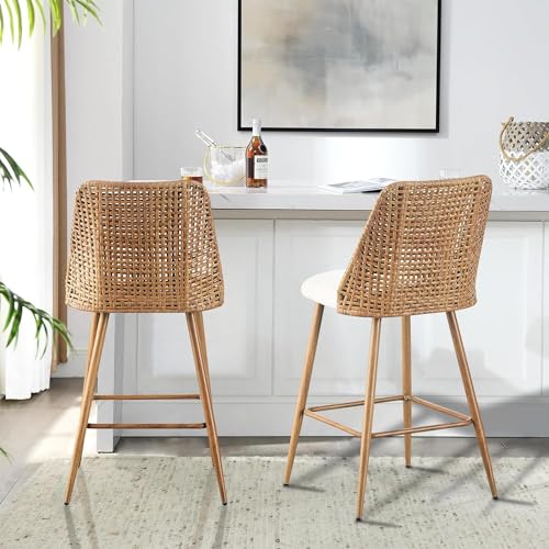 Rattan Counter Height Bar Stools Set of 2