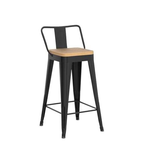 Set of 4 Counter Height Metal Bar Stools