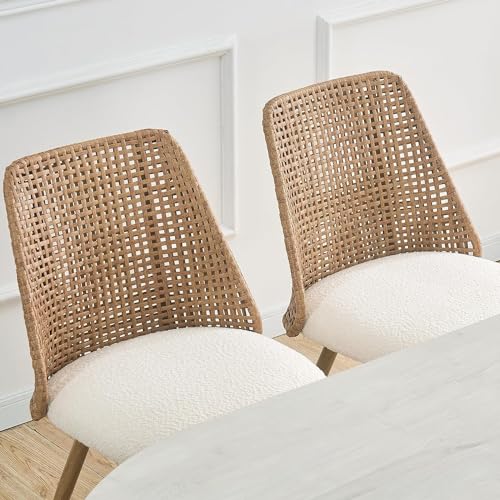 Rattan Counter Height Bar Stools Set of 2