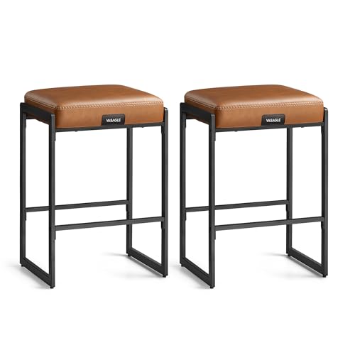 Mid-Century Modern Caramel Bar Stools Set of 2