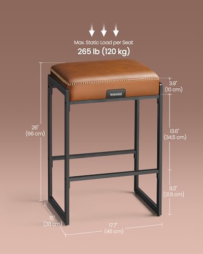 Mid-Century Modern Caramel Bar Stools Set of 2