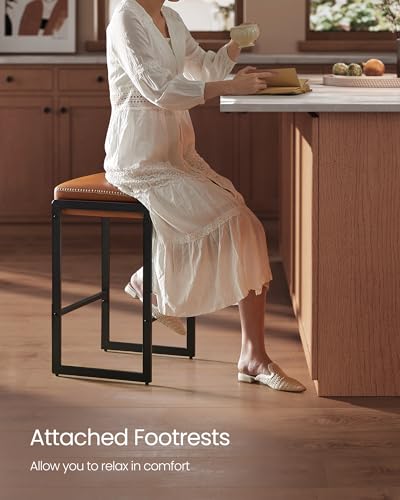 Mid-Century Modern Caramel Bar Stools Set of 2