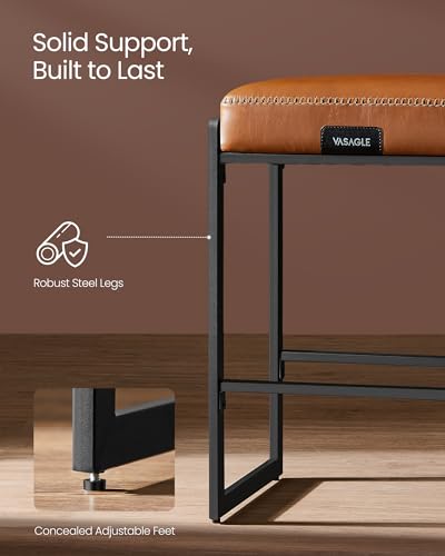 Mid-Century Modern Caramel Bar Stools Set of 2