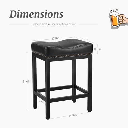 Set of 4 Modern 24" Black Bar Stools