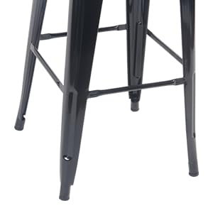 Set of 4 Black Industrial Barstools, 30-inch