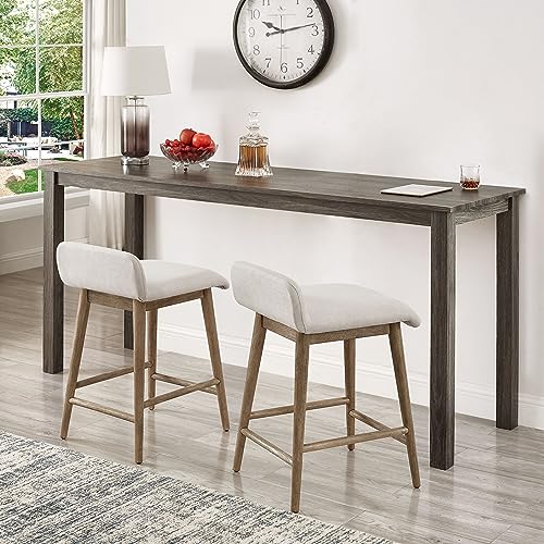 Linen Upholstered Counter Height Bar Stools - Set of 2