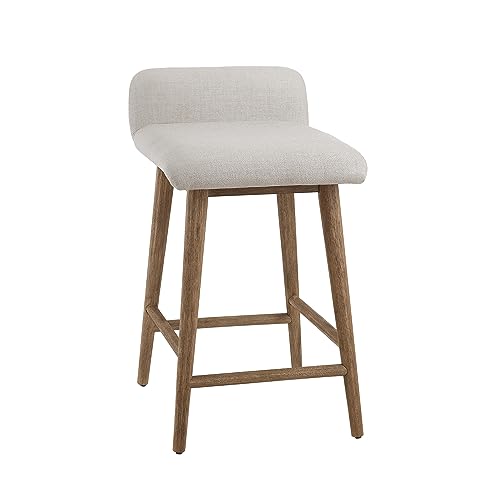 Linen Upholstered Counter Height Bar Stools - Set of 2