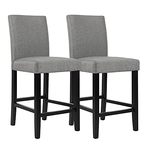 Set of 2 Modern Upholstered Bar Stools
