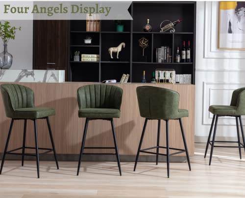 Modern Green Counter Height Bar Stools Set of 2