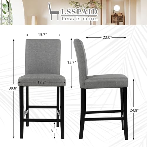 Set of 2 Modern Upholstered Bar Stools