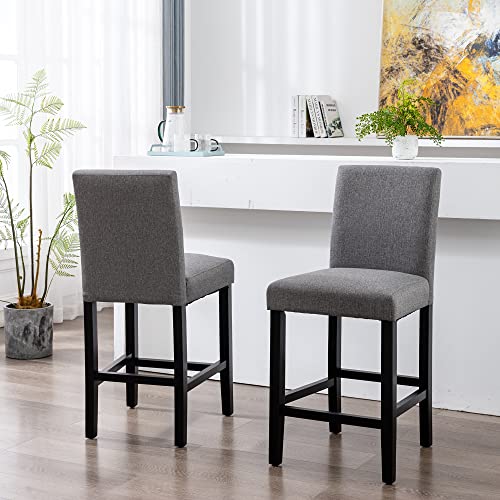 Set of 2 Modern Upholstered Bar Stools