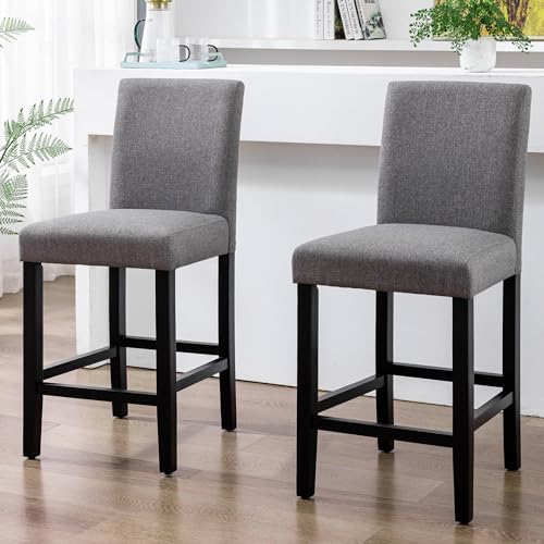 Set of 2 Modern Upholstered Bar Stools