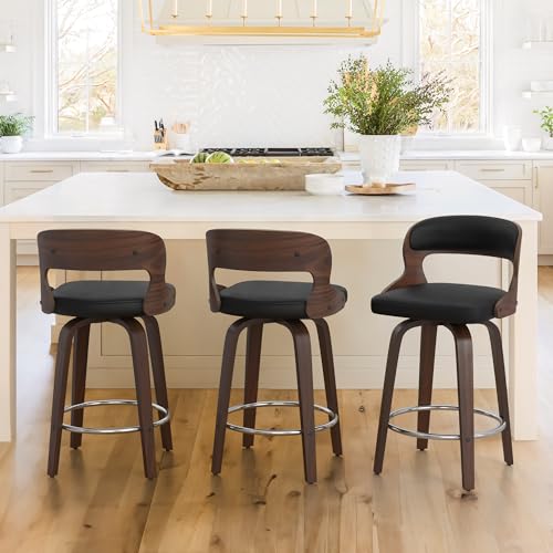 Cozyman 26" Mid Century Swivel Bar Stools Set