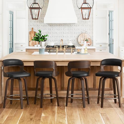 Cozyman 26" Mid Century Swivel Bar Stools Set