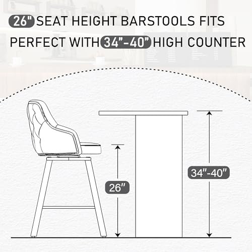 Set of 3 Dark Grey Swivel Bar Stools