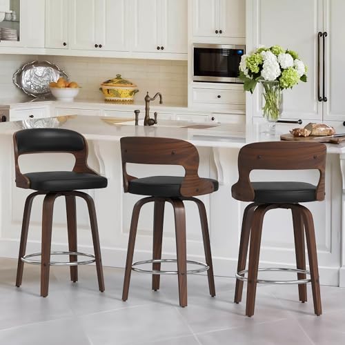 Cozyman 26" Mid Century Swivel Bar Stools Set