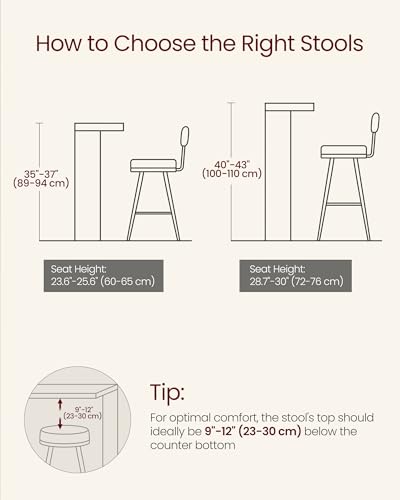 Bar Stools Set of 2 with Rattan Back