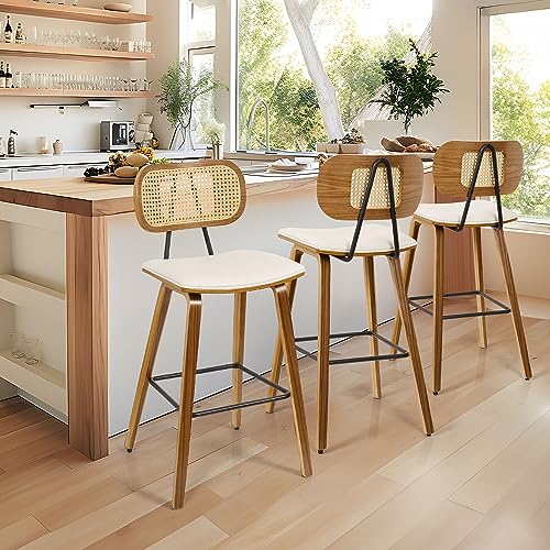 Mid-Century Modern Counter Height Bar Stools Set