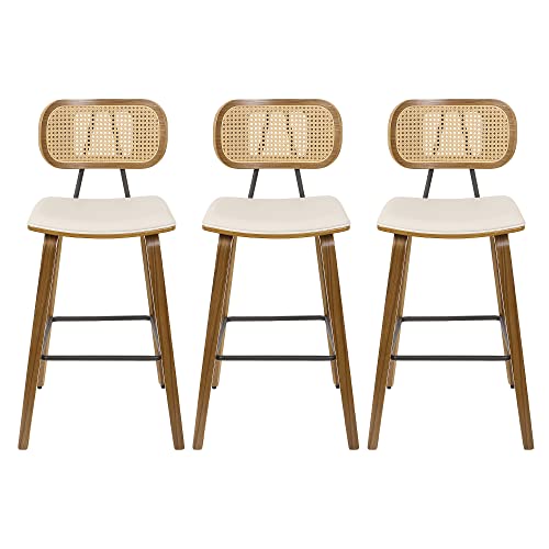 Mid-Century Modern Counter Height Bar Stools Set