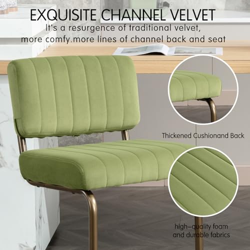 Set of 3 Modern Velvet Bar Stools