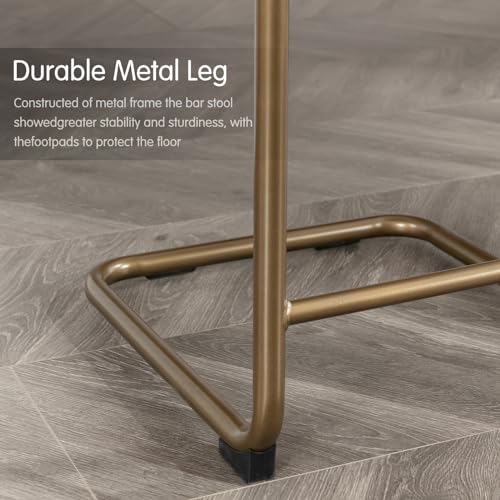 Set of 3 Modern Velvet Bar Stools