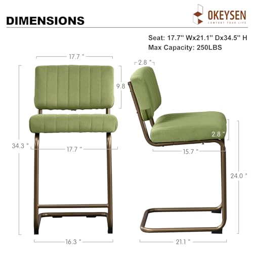 Set of 3 Modern Velvet Bar Stools