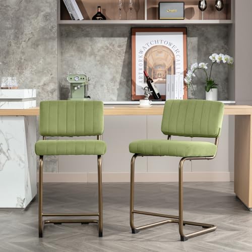 Set of 3 Modern Velvet Bar Stools