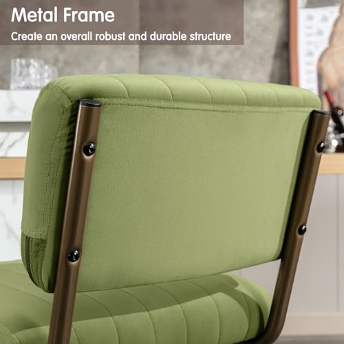 Set of 3 Modern Velvet Bar Stools