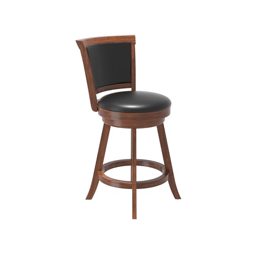 Set of 2 Swivel Bar Stools with High Back