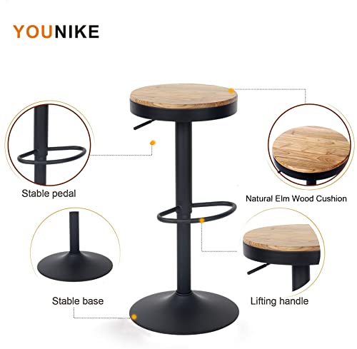 Vintage Adjustable Bar Stool Set of 2