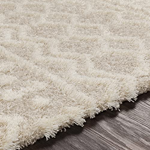 Hapsburg Moroccan Shag Area Rug, Beige, 5'3" x 7'3