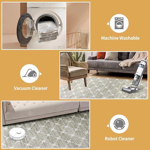 Large Geometric Grille Area Rug for Home