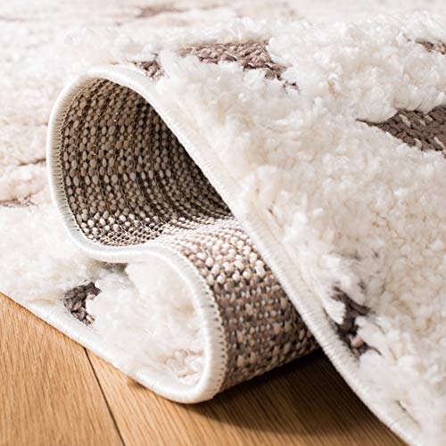 Boho Ivory/Brown Tassel Shag Area Rug 8'x10