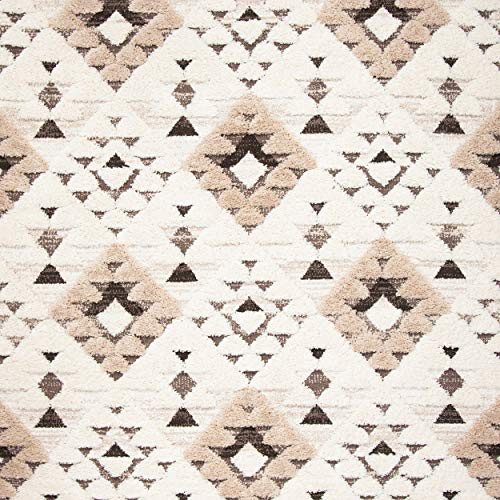 Boho Ivory/Brown Tassel Shag Area Rug 8'x10