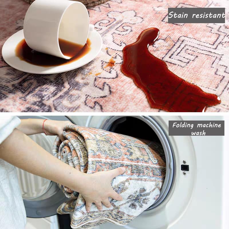 Boho Medallion 8x10 Washable Area Rug