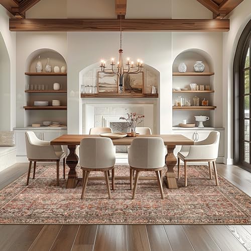 BESBLEE Waschbarer Boho Teppich für Innenräume