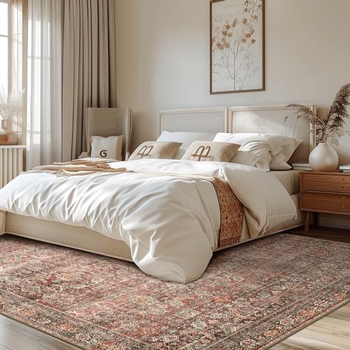 BESBLEE Waschbarer Boho Teppich für Innenräume