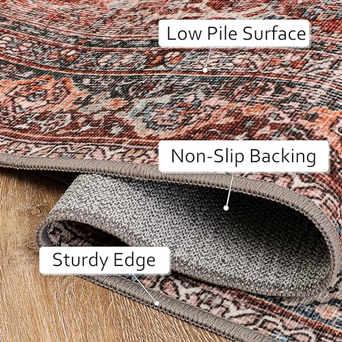 BESBLEE Waschbarer Boho Teppich für Innenräume