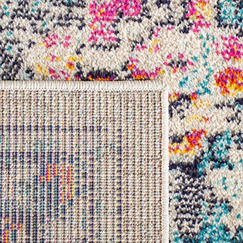 Boho Chic Cream & Blue Area Rug - 10' x 14