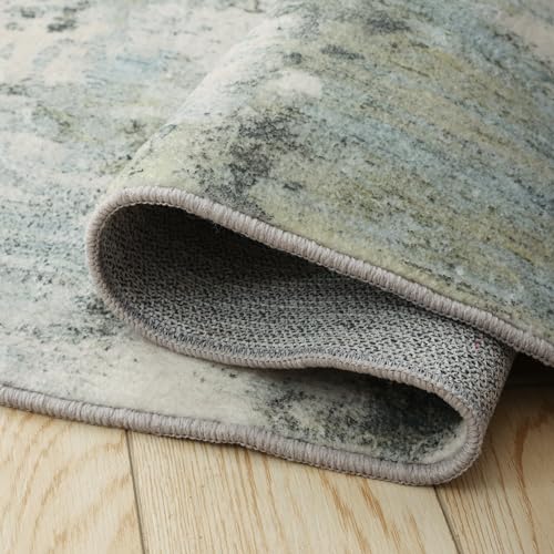 Colorful Modern Abstract 8x10 Washable Area Rug