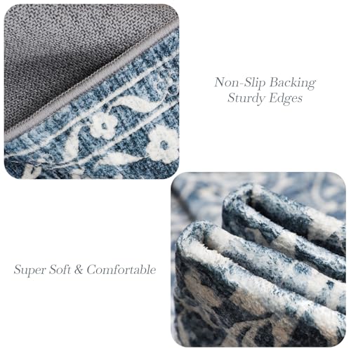 Floral Vintage 8x10 Washable Area Rug