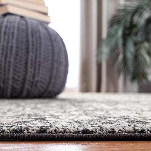 Evocative Black & Grey Oriental Area Rug 10'x14