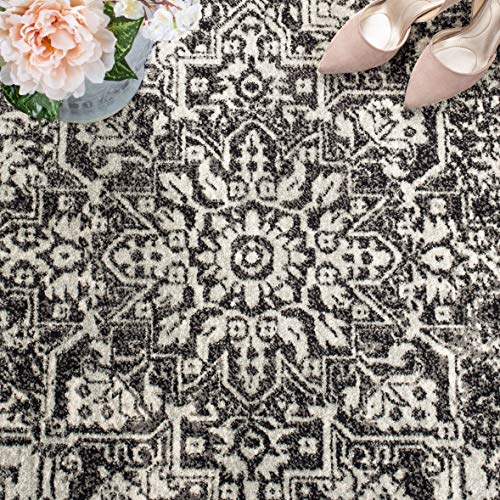 Evocative Black & Grey Oriental Area Rug 10'x14
