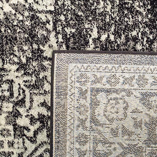 Evocative Black & Grey Oriental Area Rug 10'x14