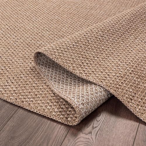 CAMILSON 9x12 Easy-Clean Jute Farmhouse Area Rug