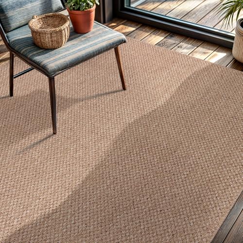 CAMILSON 9x12 Easy-Clean Jute Farmhouse Area Rug