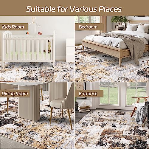 Modern 8x10 Abstract Area Rug - Non-Slip