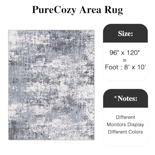 Modern Abstract Blue 8x10 Washable Area Rug